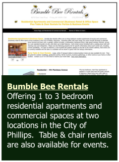 Bumble Bee Rentals, Phillips, Wisconsin, Price County